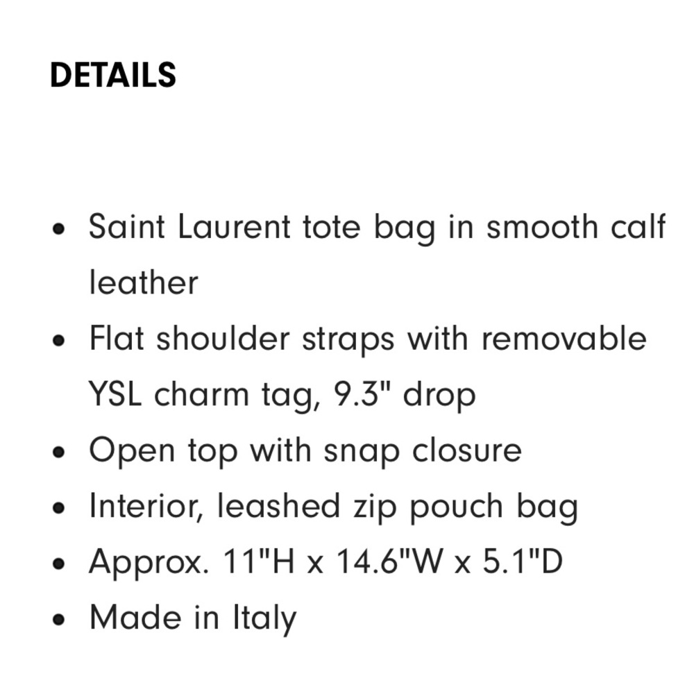 HP🎉NWT Saint Laurent east west shopping tote - Picture 14 of 16
